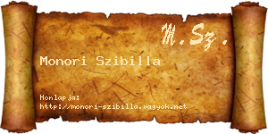 Monori Szibilla névjegykártya